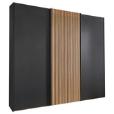 Tulsa 3 Door Graphite Sliding Door Wardrobe with Decking - Free Assembly - Pendle Village Furniture