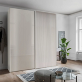 Tulsa Champagne Glass Double Sliding Wardrobe - Pendle Village Furniture