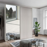 Tulsa Champagne Double Sliding Door Wardrobe with Mirror - Pendle Village Furniture