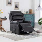 Windsor Black Leather Lift & Tilt Recliner (Dual Motor) - Pendle Village Furniture
