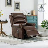 Windsor Brown Leather Lift & Tilt Recliner (Dual Motor) - Pendle Village Furniture