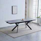 Xenia Light Grey Sintered Stone Ceramic Top Dining Table - 160 to 200cm