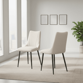 Zoe Ivory Fabric Set of 4 Dining Chairs