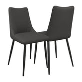 Zoe Dark Grey Faux Leather Dining Chair - Set of 4 - Pendle Village Furniture