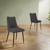 Zoe Dark Grey Faux Leather Dining Chair - Set of 4 - Pendle Village Furniture