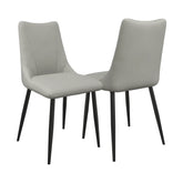 Zoe Dark Grey Faux Leather Dining Chair - Set of 4 - Pendle Village Furniture