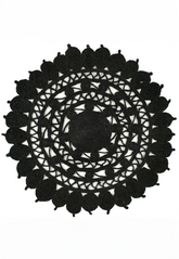 Zarla Black Jute Round Rug - Pendle Village Furniture
