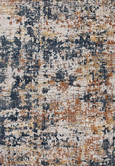 Astro Modern Beige, Navy and Rust Distressed Rug - Pendle Village Furniture