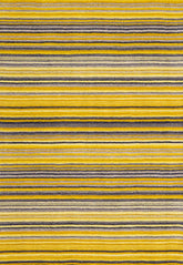 Carter Modern Yellow/Ochre Striped Rug - Pendle Village Furniture