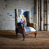 Oswald & Pablo Cotswold Patchwork Chesterfield Wing Chair - Pendle Village Furniture