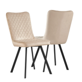 Laura Champagne Plush Velvet Dining Chairs, Set of 4 - Pendle Village Furniture