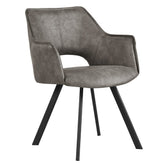 Harley Grey Distressed Leather Set of 4 Dining Chairs - Pendle Village Furniture