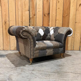 Oswald & Pablo Wiston Patchwork Velvet Chesterfield Armchair - Pendle Village Furniture