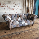 Oswald & Pablo Wiston Patchwork Velvet Chesterfield Sofa - Pendle Village Furniture