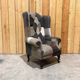 Oswald & Pablo Wiston Patchwork Chesterfield Wing Chair - Pendle Village Furniture