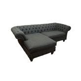 Oswald & Pablo Woodstock Herringbone Wool Chaise End Chesterfield Sofa - Pendle Village Furniture