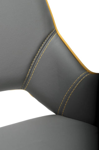 Toledo Leather Effect Grey Dining Chair - Set of 4