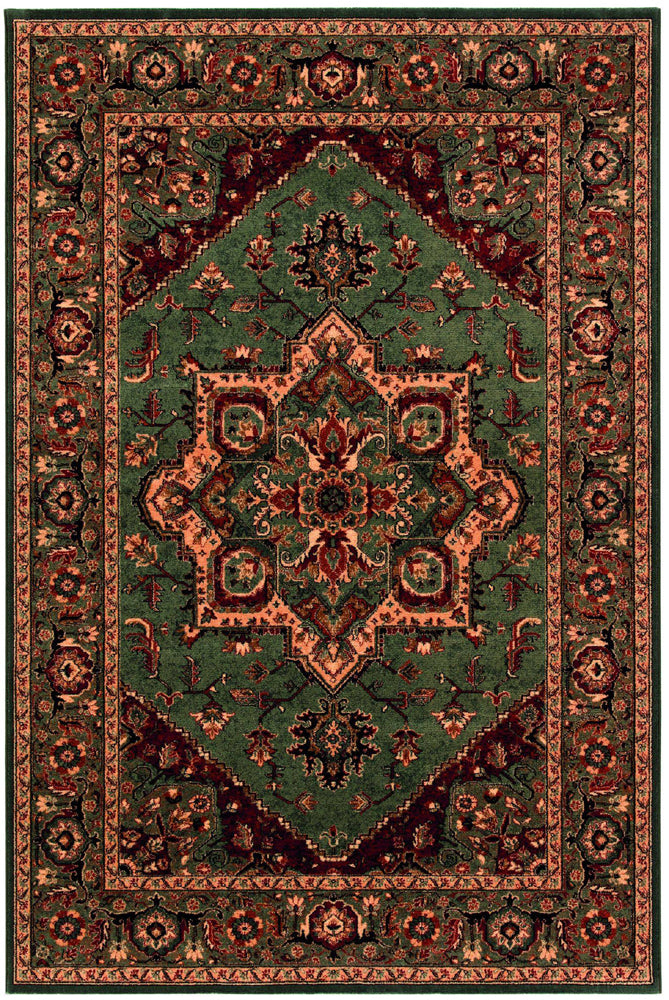 Royal Kashqai 100% Wool Green Rust Rug - 4354/401