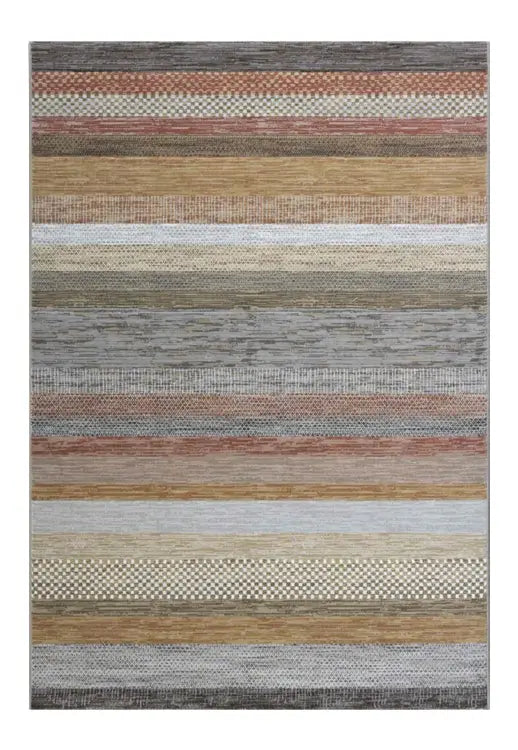 Galleria Stripe Blue Green Grey Geometric Rug. Available in 3 colours and 8 sizes - Multi Stripe Main Image 