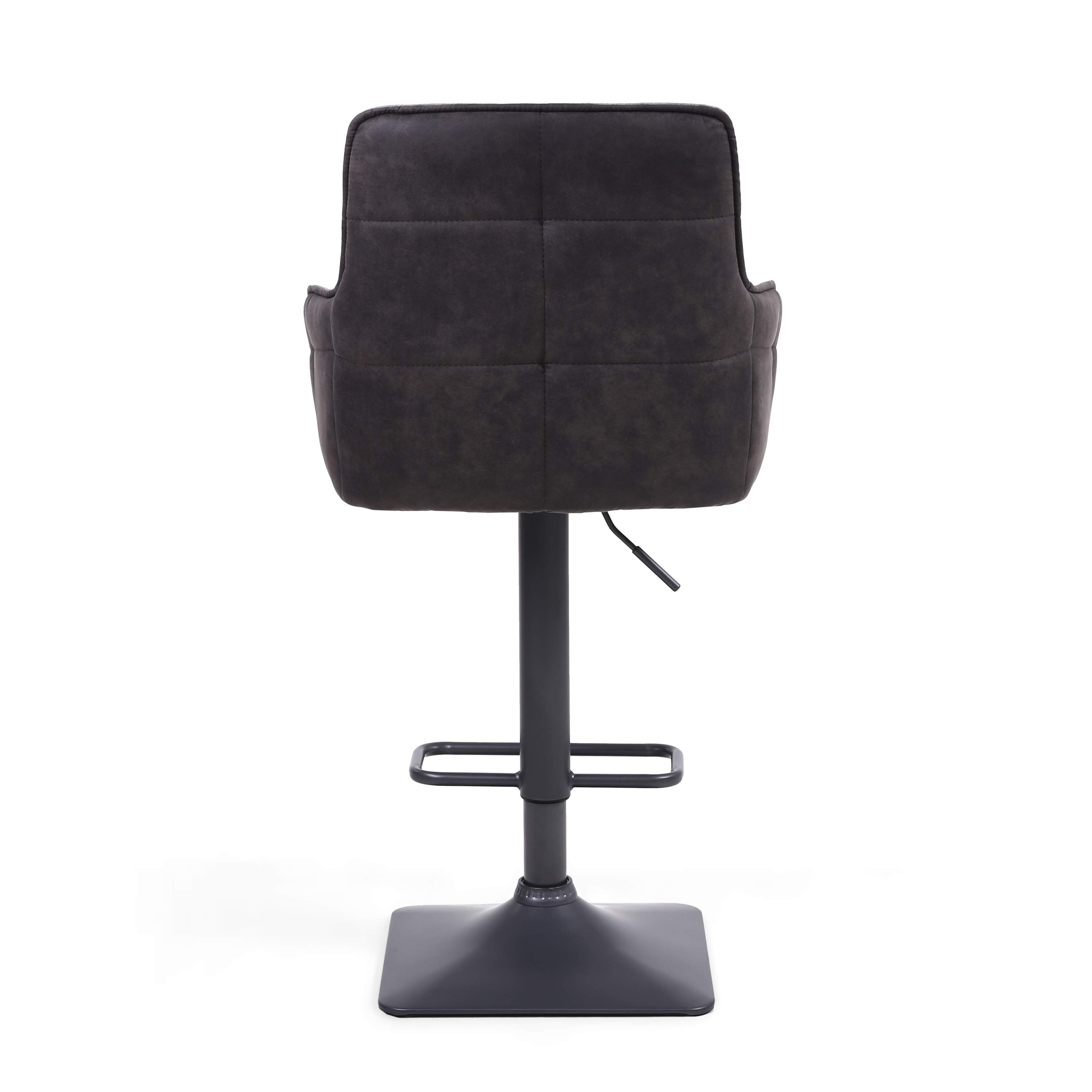 Pair of 2 Suede Effect Light Grey Bar Stools. Also available in Dark Grey- Light-Grey-Image-4
