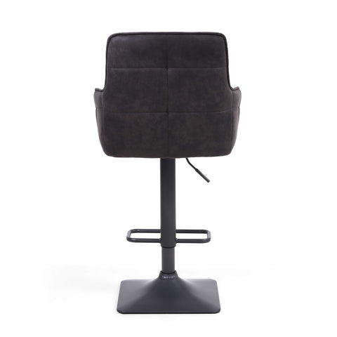 Pair of 2 Suede Effect Light Grey Bar Stools. Also available in Dark Grey- Light-Grey-Image-4