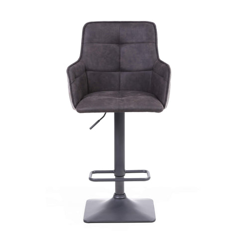 Pair of 2 Suede Effect Light Grey Bar Stools. Also available in Dark Grey- Dark-Grey-Image-1