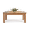 Shop the Chatsworth oak extending dining table. Extends from 120cm to 153cm with a butterfly extension, solid oak construction and classic four-leg design.