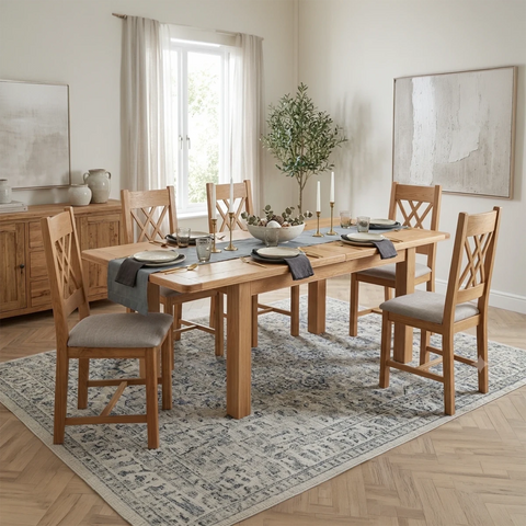 Chatsworth Oak Small Extending Dining Table with 4 Chairs