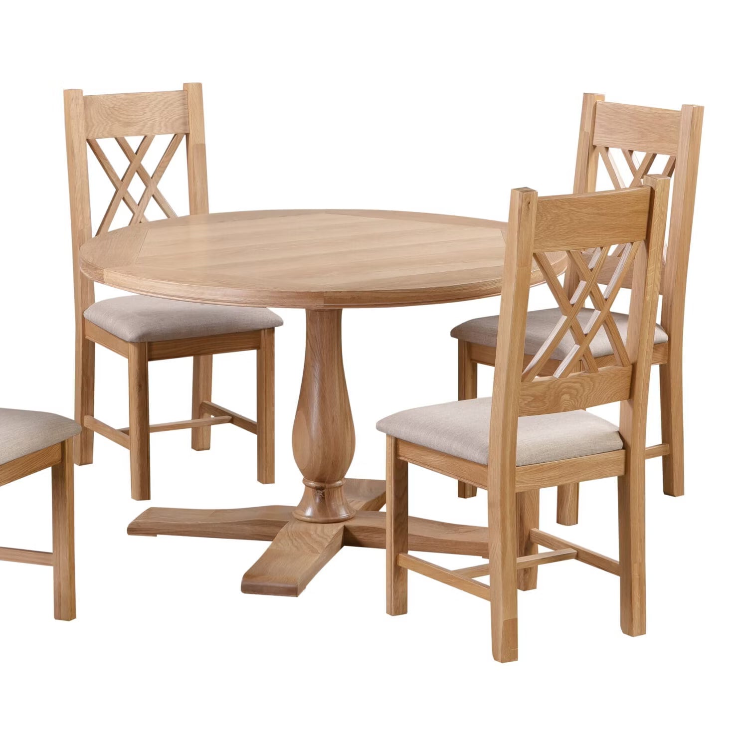 Chatsworth Oak Round Dining Table & 4 Chairs