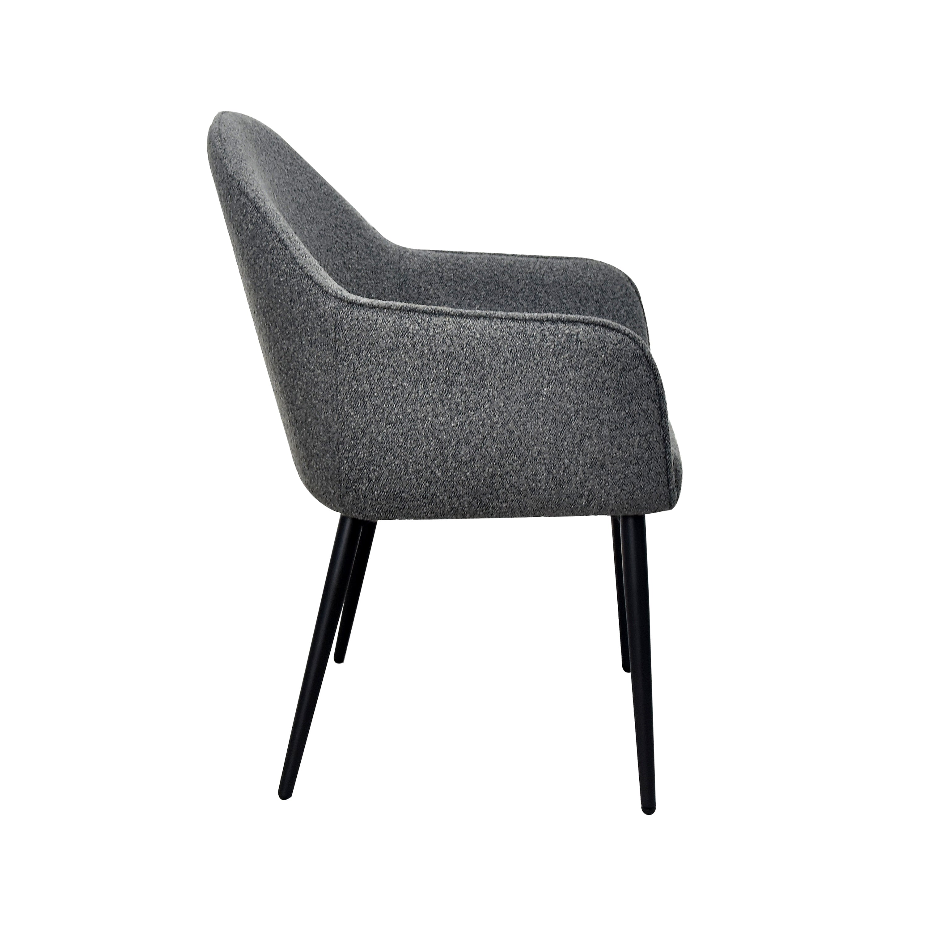 Set of 4 Cream Boucle Dining Chairs, also available in Grey - Side Image Grey Dining Chair