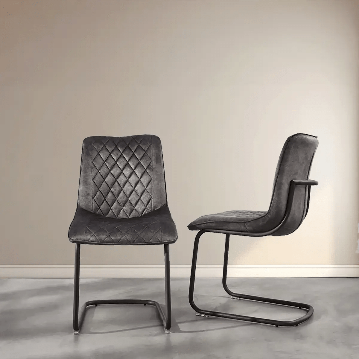 Cree Charcoal Grey Dining Chair Set of 4 - Pendle Village Furniture