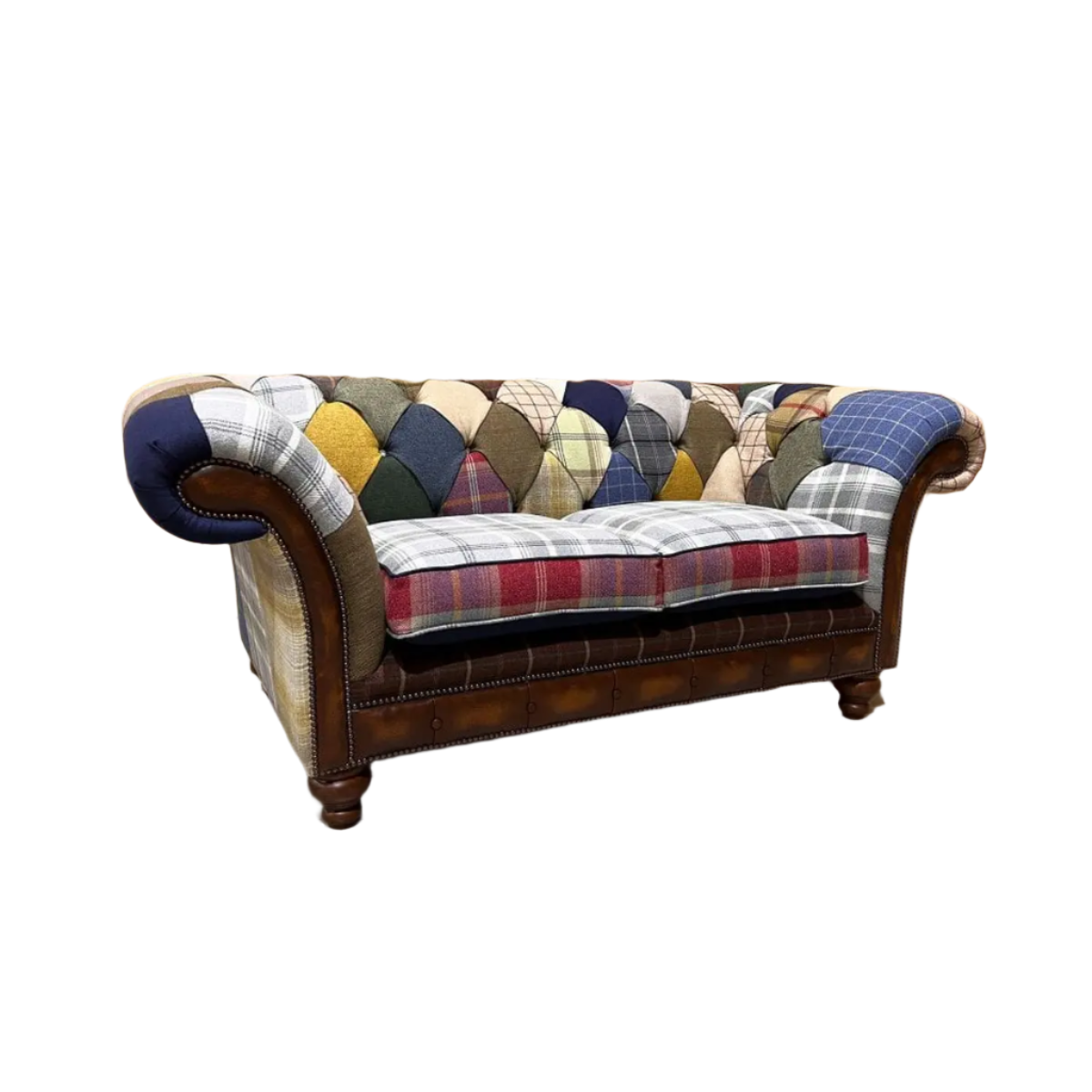 Oswald & Pablo Cotswold Patchwork 2 Seater Chesterfield Sofa