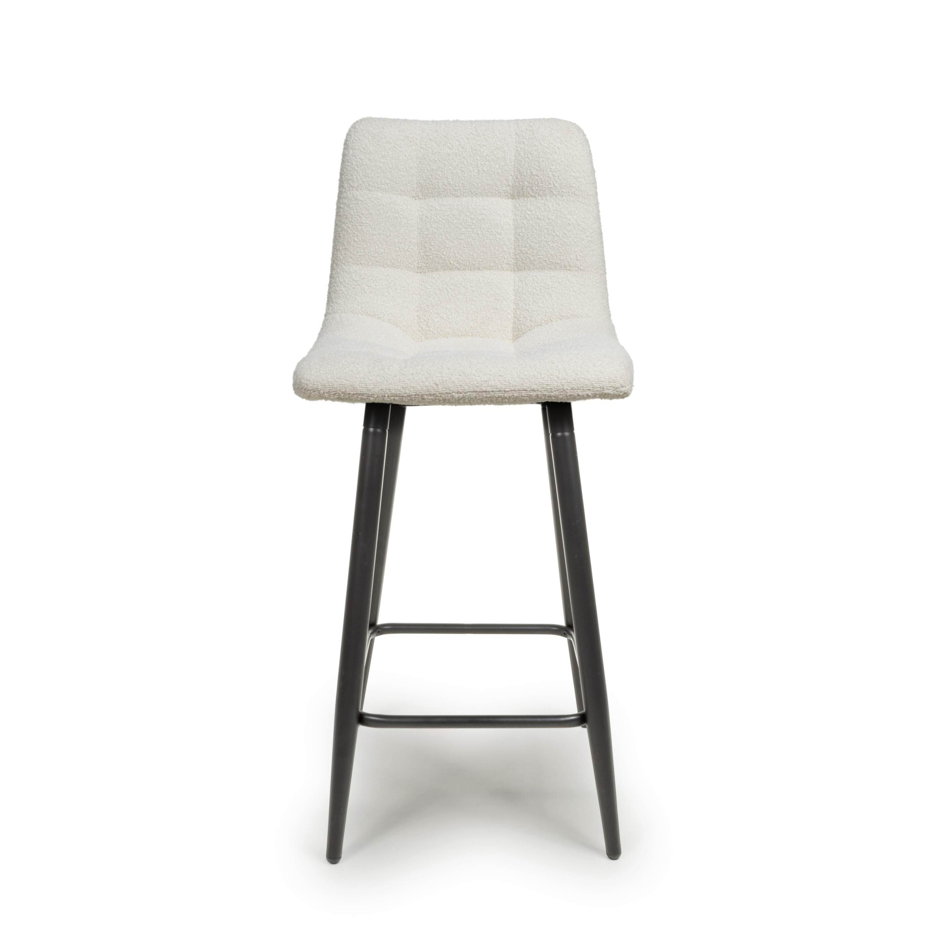 Pair of Grey Boucle Bar Stools, also available in Cream - Cream Boucle Bar Stool