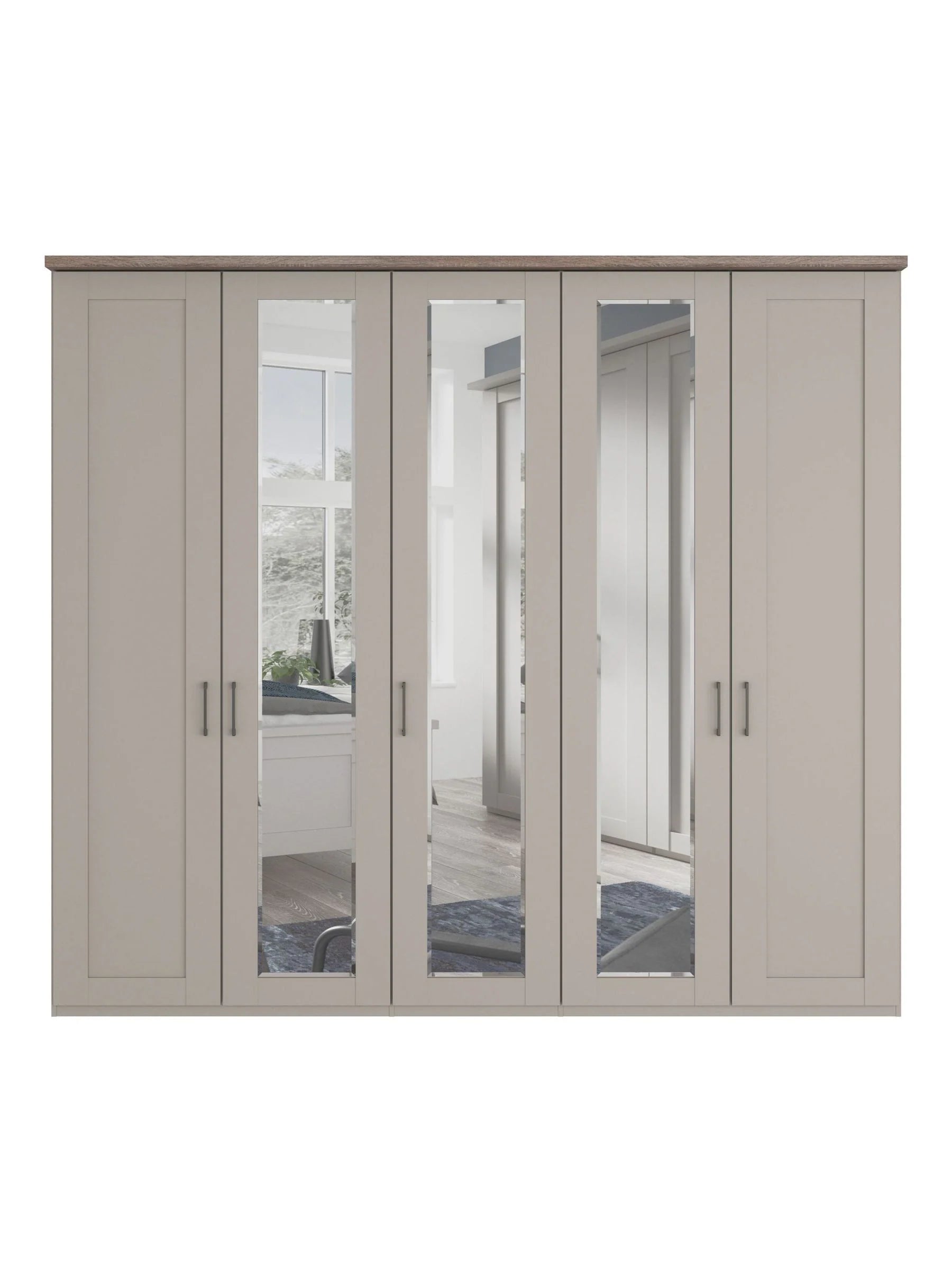 Kempton 5 Door Hinged Wardrobe - W250cm - Pendle Village Furniture