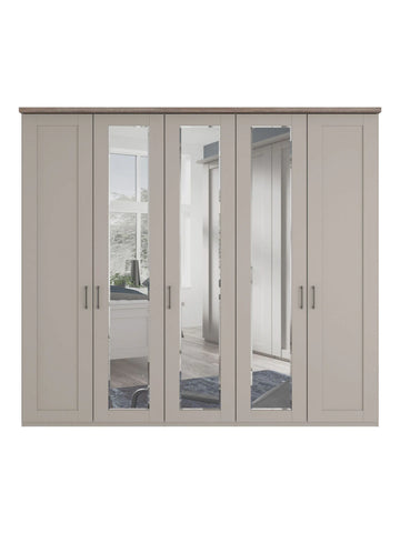 Kempton 5 Door Hinged Wardrobe - W250cm - Pendle Village Furniture