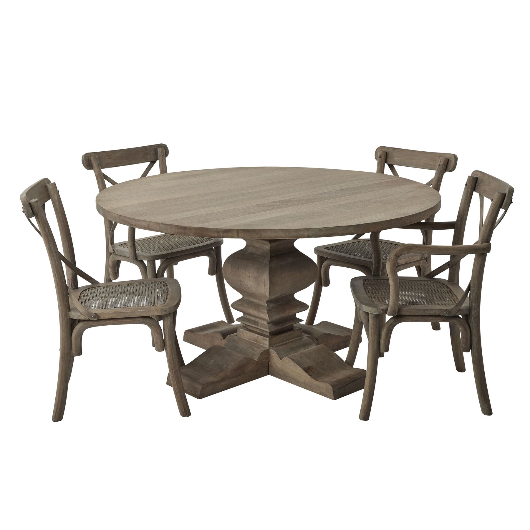 Copgrove Collection Round Pedestal Dining Table with 4 Chairs