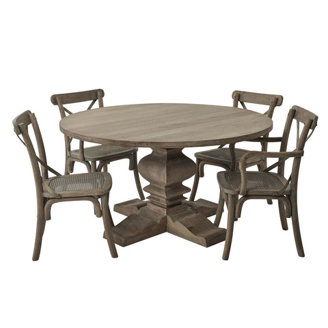Copgrove Collection Round Pedestal Dining Table with 4 Chairs