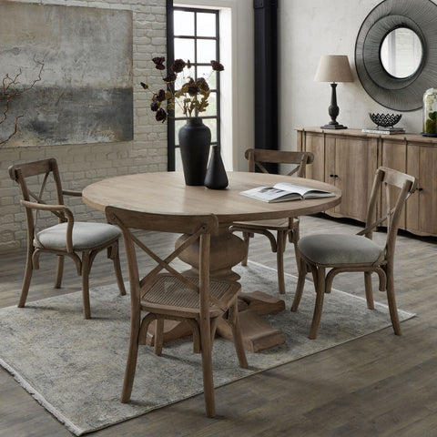 Copgrove Collection Round Pedestal Dining Table with 4 Chairs
