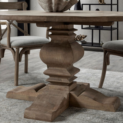 Copgrove Collection Round Pedestal Dining Table with 4 Chairs
