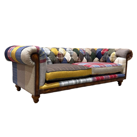 Oswald & Pablo Cotswold Patchwork 3 Seater Chesterfield Sofa
