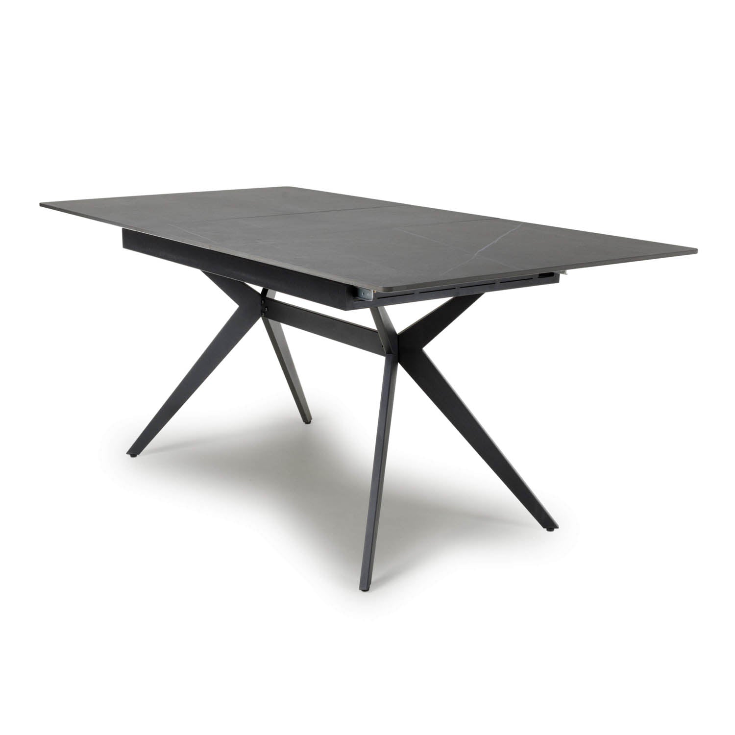 Pinnacle Extendable Granite sintered stone marble effect ceramic Dining Table - Side