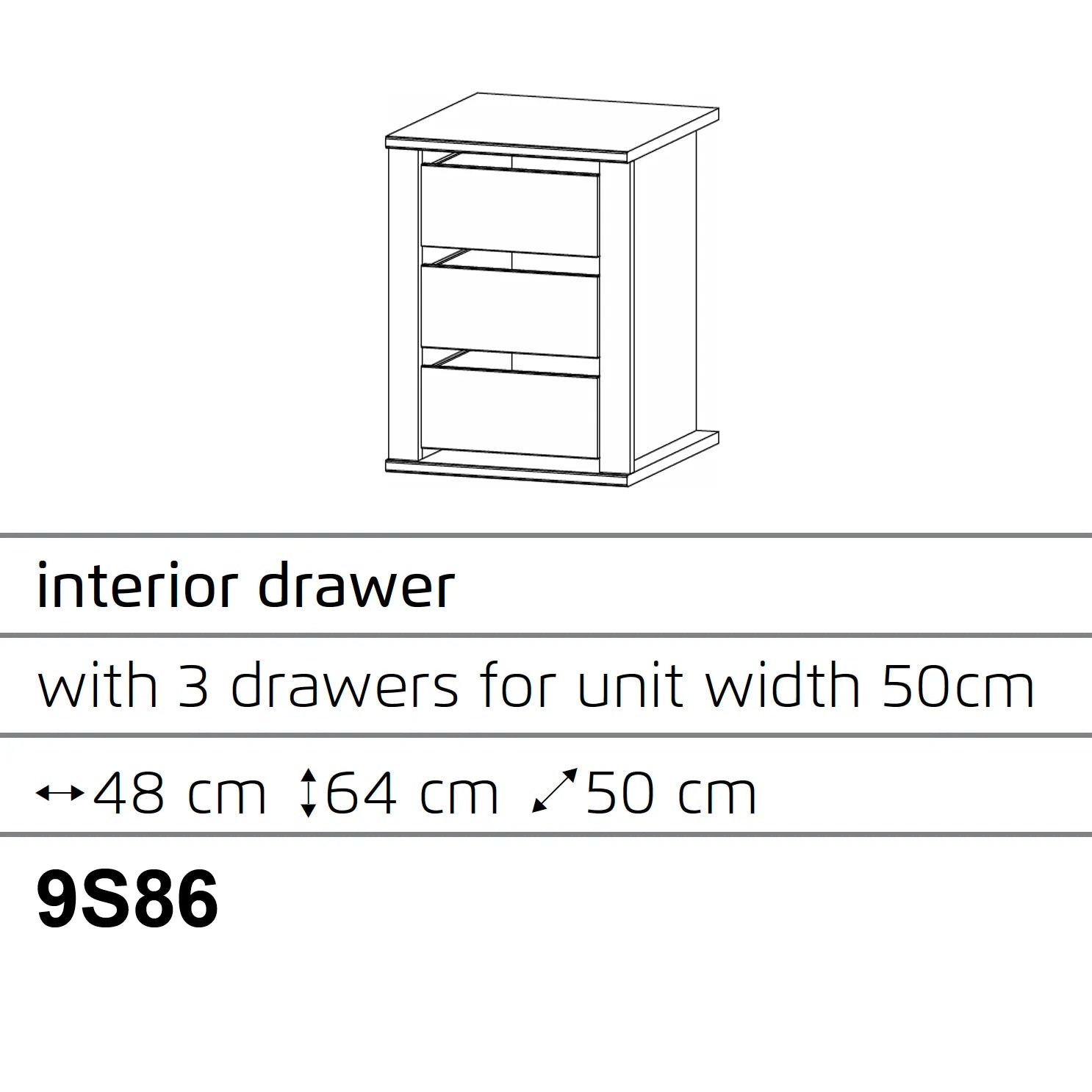Interior Drawer For Wardrobes - Orange Plus - Pendle Village Furniture