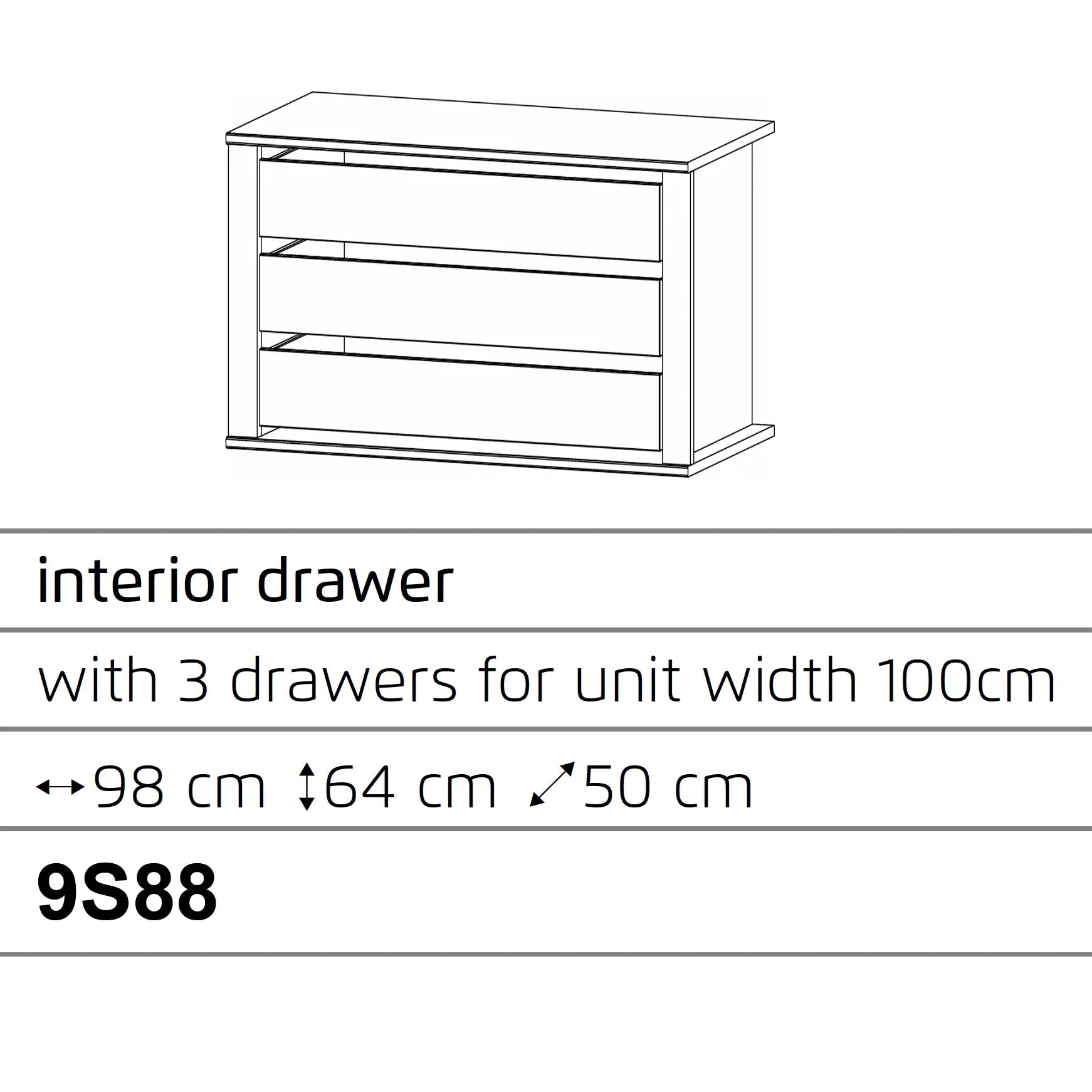 Interior Drawer For Wardrobes - Orange Plus - Pendle Village Furniture