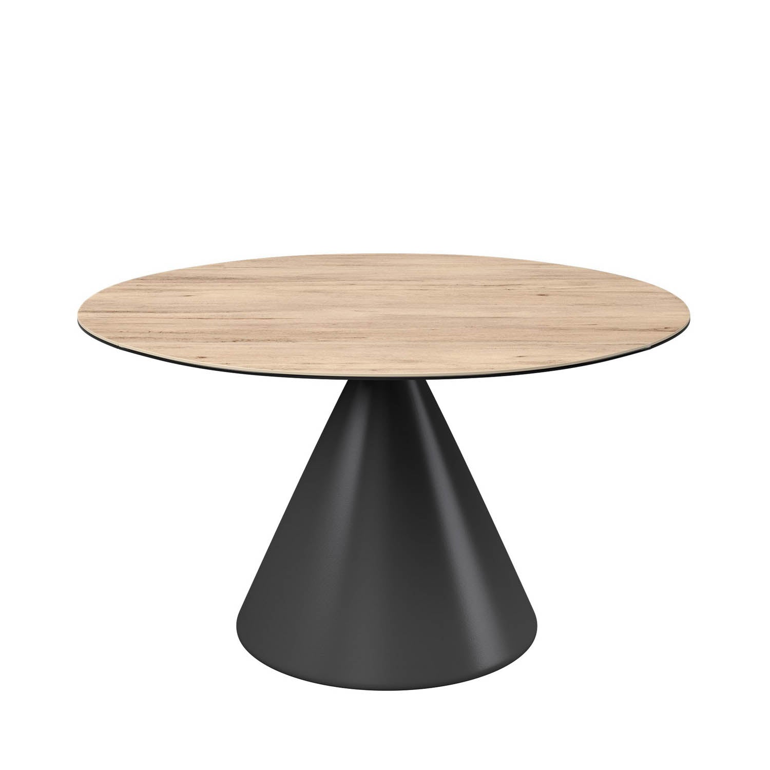 Alessio Oak Effect Ceramic Extending Round Dining Table - 135cm