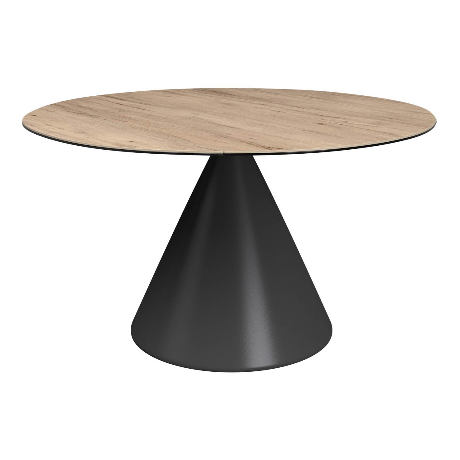 Alessio Oak Effect Ceramic Extending Round Dining Table - 135cm