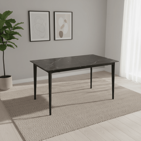 Sheldon Black Sintered Stone 140cm Dining Table