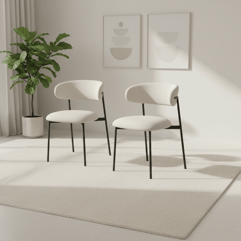 Alba Ivory Fabric Dining Chair – Set of 4