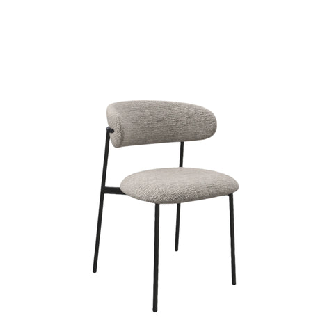 Toronto 110cm Grey Ceramic Round Dining Table with Grey Fabric Dining Chairs - Pendle Village Furniture
