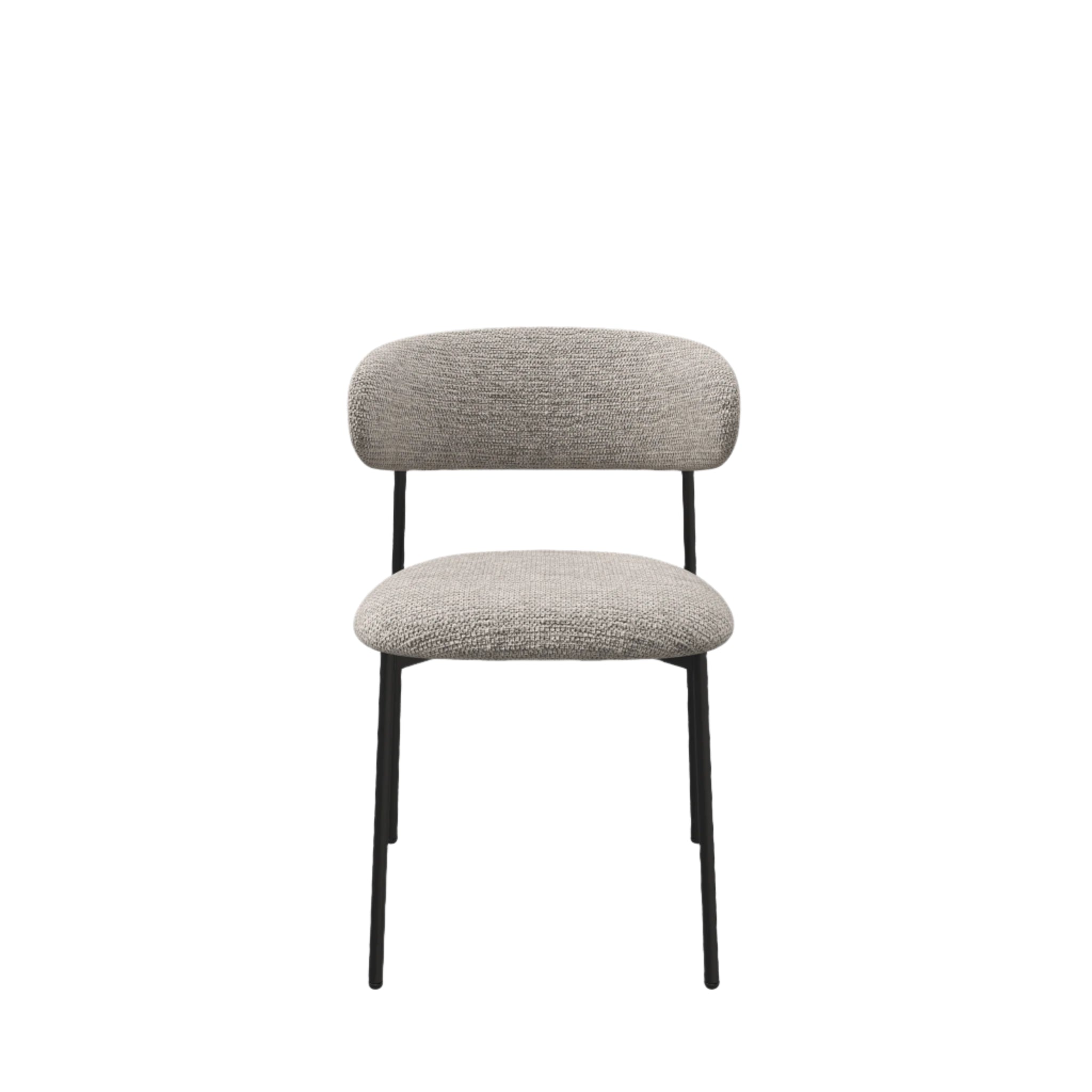 Toronto 110cm Grey Ceramic Round Dining Table with Grey Fabric Dining Chairs - Pendle Village Furniture