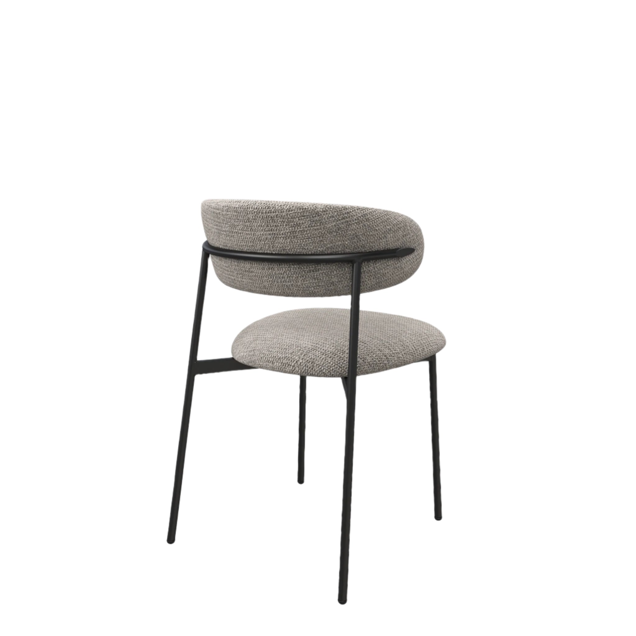 Toronto 110cm Grey Ceramic Round Dining Table with Grey Fabric Dining Chairs - Pendle Village Furniture